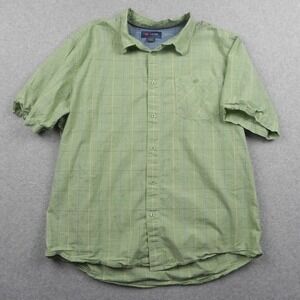 Cova Shirt Mens XXL Green Plaid Short Sleeve Button Down Cotton Casual Top